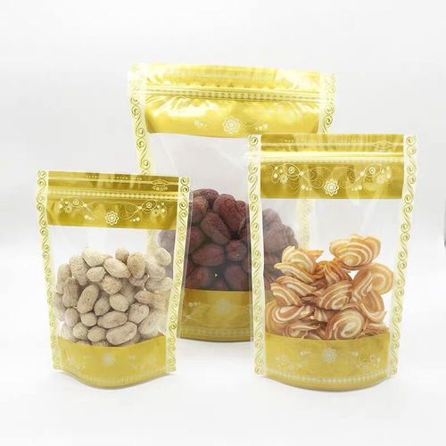 Manufacturer Direct Sales Gold Edge Self-Standing Bag Medicine Packaging Bag Nuts Tea Sealing Bag Food Sealing Bag