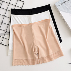 New Ice Silk Safety Pants Anti-Light Leakage for Girls Seamless Straight Leg Pure Cotton Antimicrobial Crotch Flat-Footed Pants Long Leggings