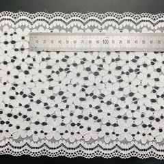 New 18cm-wide double-wave elastic five-leaf lace wedding dress hem accessory—cuttable, toothless lace trim