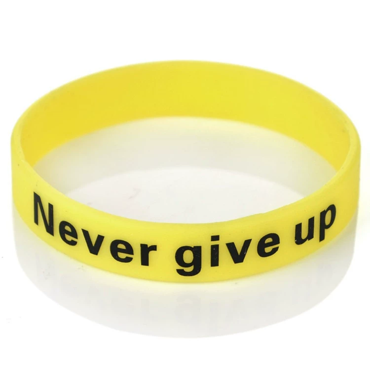 NEVER GIVE UP will never give up the silicone bracelet and the wristband circle