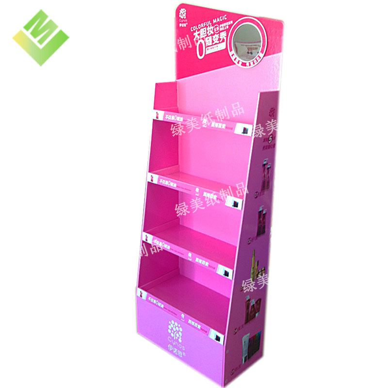 定制出口落地式玩具纸展示架超市促销瓦楞纸货架陈列架