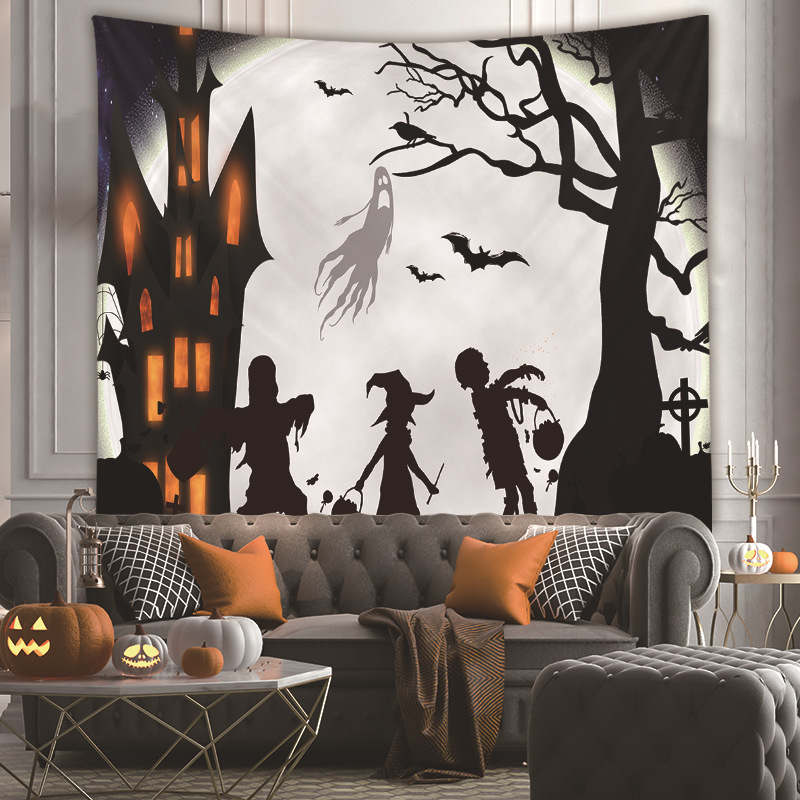 Halloween Room Wall Decoration Background Cloth Fabric Painting Tapestry Wholesale Nihaojewelry display picture 5