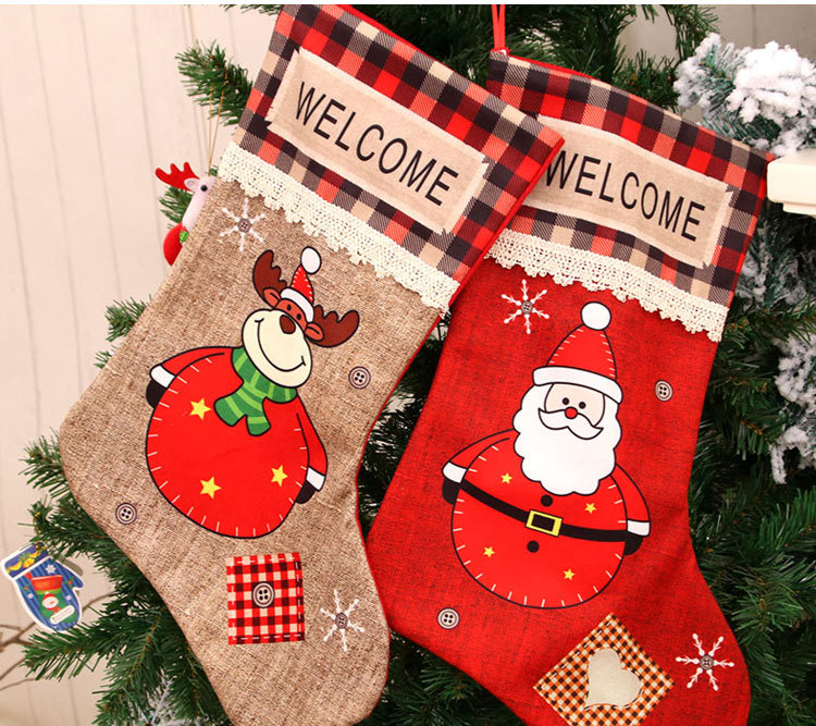 New Polyester Fabric Extra Large Christmas Stocking display picture 3