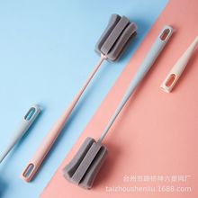 铭创【一件代发】加粗加长 手感可悬挂塑料柄花型海绵杯刷瓶刷清