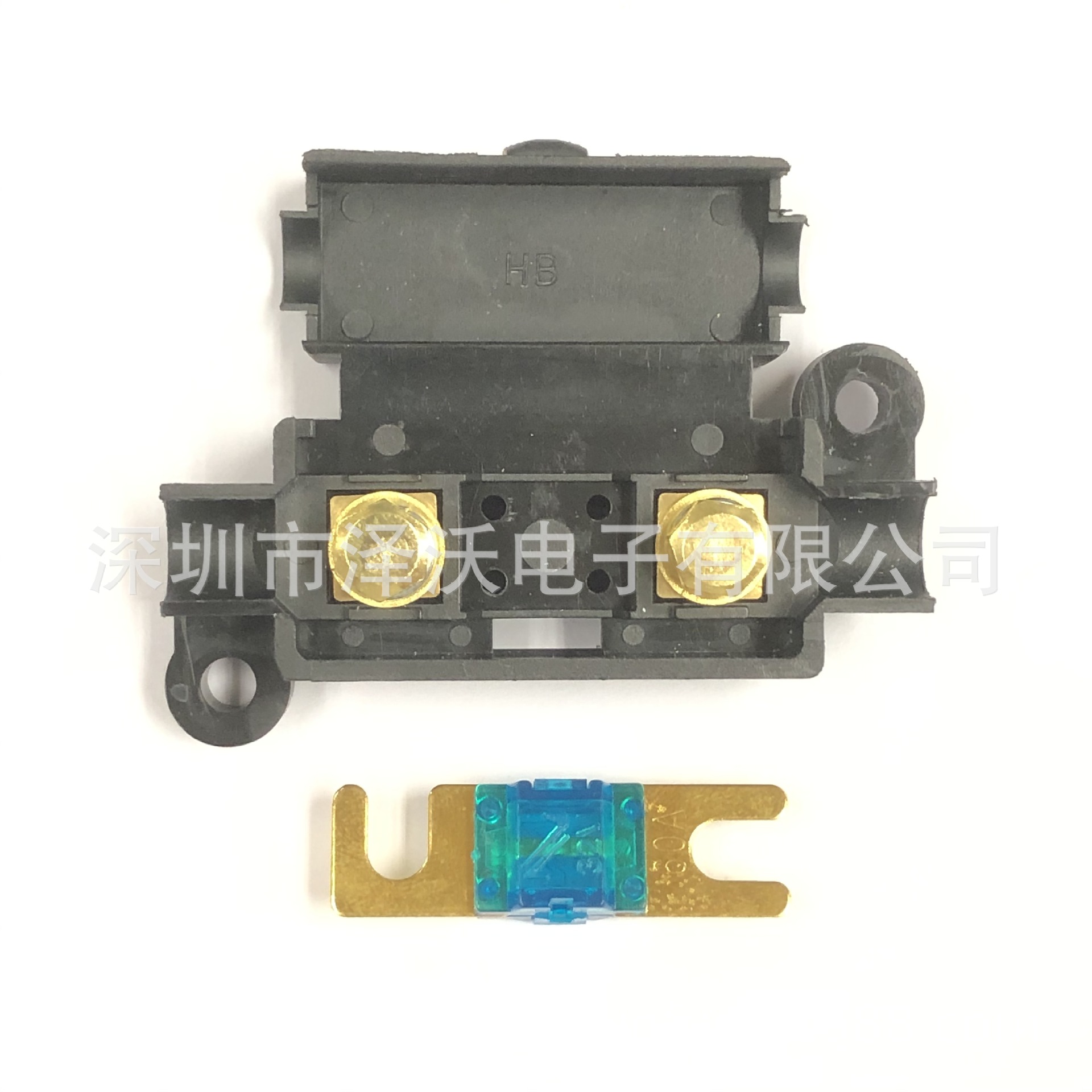 小平插插座小号24V电动空调电瓶保险汽车平板式螺栓型叉保险丝座