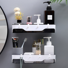 Wall-Mounted Bathroom Storage Rack, Dual-Color Creative Design — Punch-Free Organizer for Toilets, Restrooms, and Washrooms