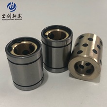 现货直线石墨铜套轴承LM810 12 16 20 25 30 40 50自润滑内铜外钢