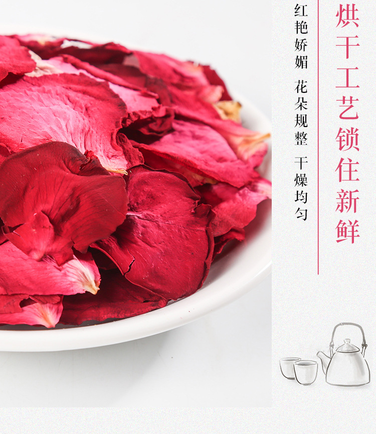 Dried Rose Petals Mei Gui Hua Bulk Loose Flower Tea and Bath Petals 500g from Yunnan in use