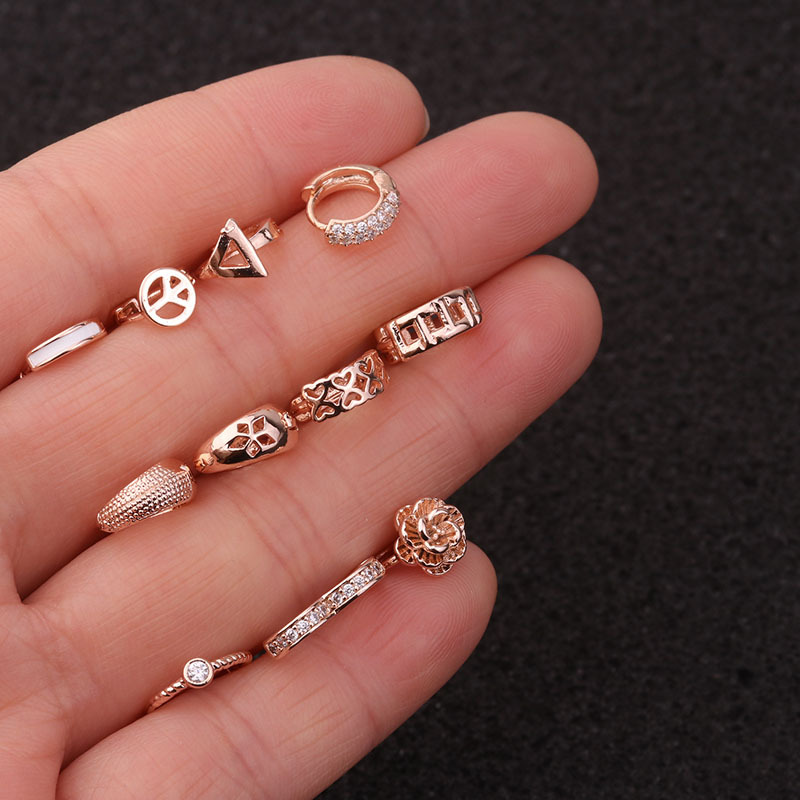 Fashion Mini Earrings Love Heart-shaped Zircon Earrings Wholesale display picture 14