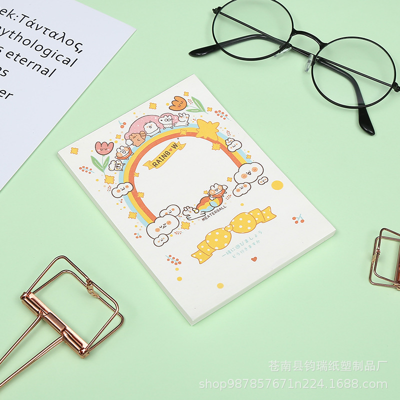 Factory wholesale cute cartoon sticky notes student office notes carry n times stickers tearable note paper