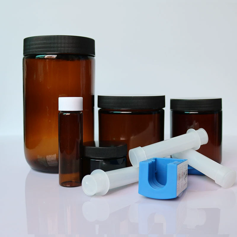 250 мл, 500 мл, 1000 мл, бутылка для отбора проб почвы с прямым горлышком, бутылка для отбора проб SVOC, крышка из ПТФЭ, коричневая, с большим ртом