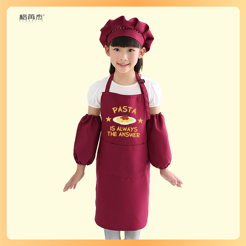 Lindo anti-fouling delantal para niños logotipo personalizado hogar cocina comedor jardín de infantes arte pintura ropa impresión
