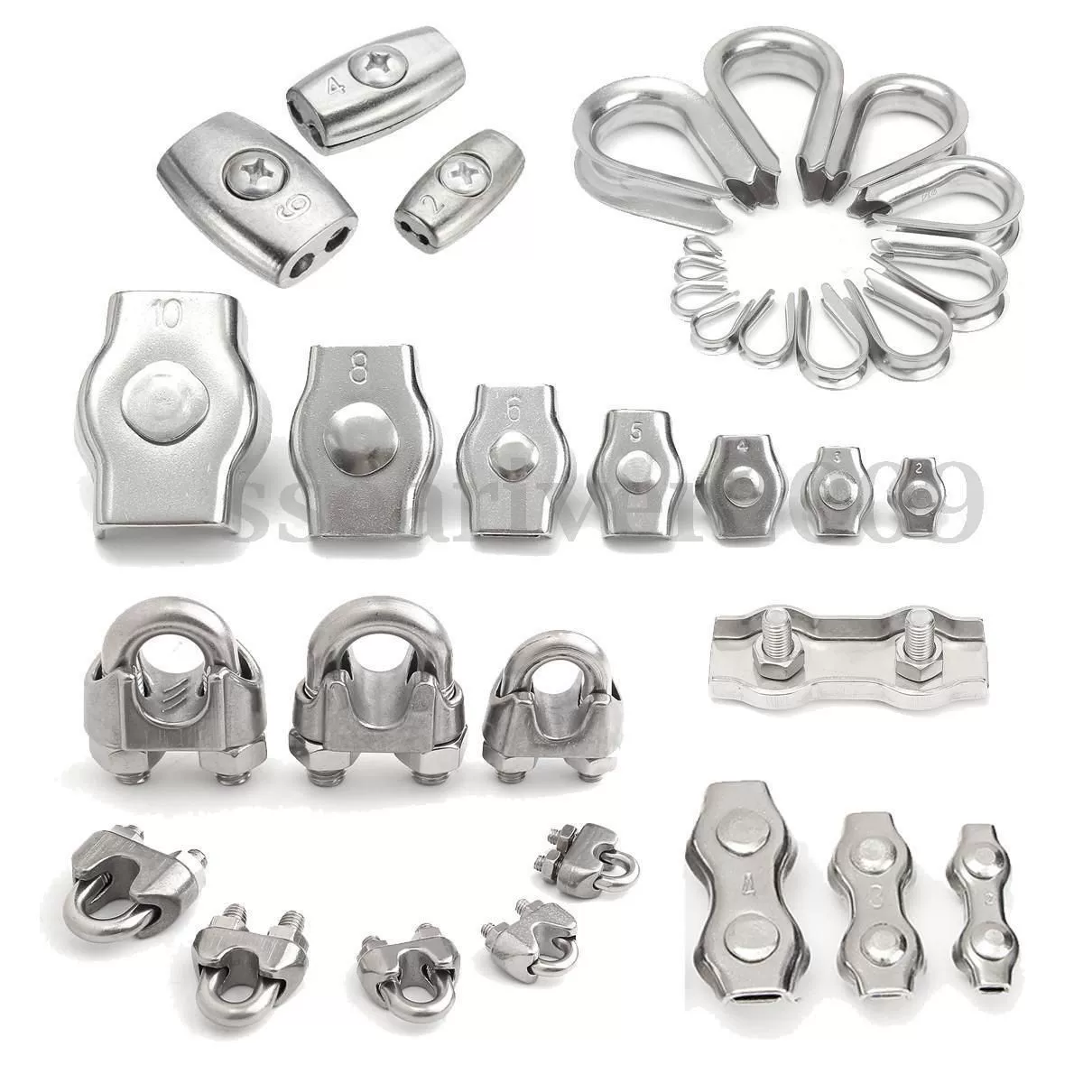 Steel wire rope flat single clamp head stainless steel 304 brake tightening device factory wholesale various clamps clips