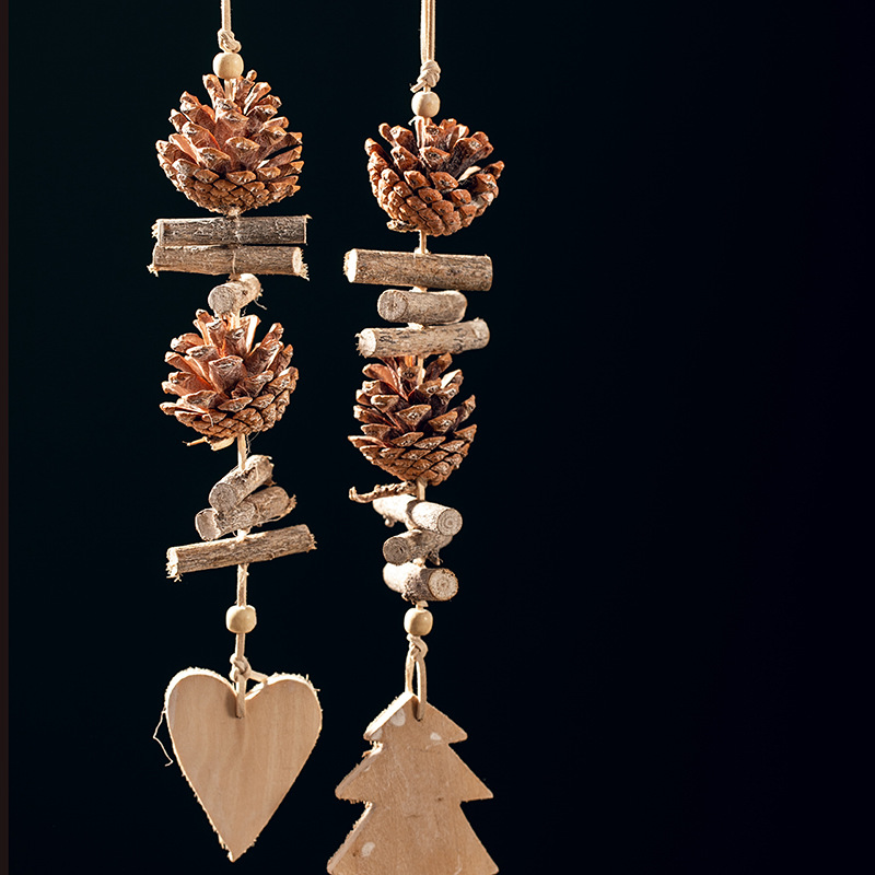 Navidad natural pinos pentacos amor árbol de Navidad colgante colgante decoración de Navidad colgante decoración de techo