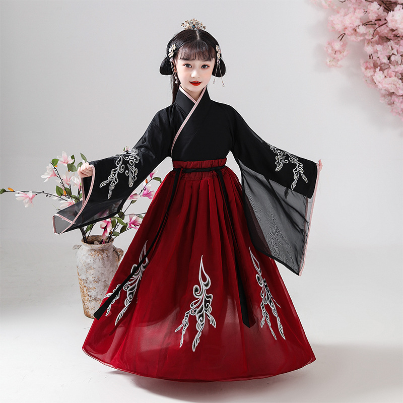 Chinese Hanfu fairy dress girl children ancient skirt children ancient Chaoxian dress elegant little girl Ru skirt country