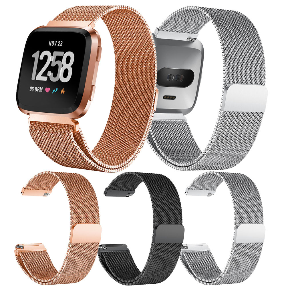 For fitbit versa watch strap/Milanese/stainless steel metal strap/loop magnetic attraction