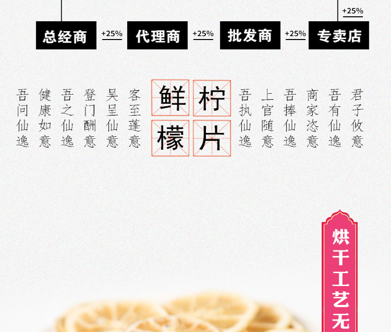Freeze Dried Lemon Slices Ning Meng Pian 500g Sugar Free Dried Lemon for Tea and Drinks key features