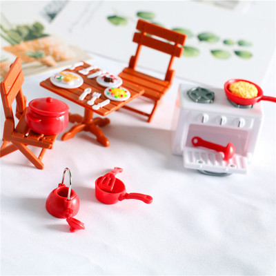 Dollhouse Dollhouse Miniature re-ment  scene Mini furniture Model pocket Toys Square tables and chairs