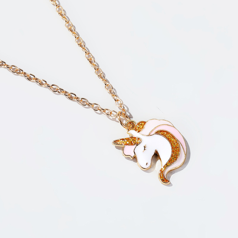 New fashion cartoon cute unicorn necklace bracelet ring wholesale