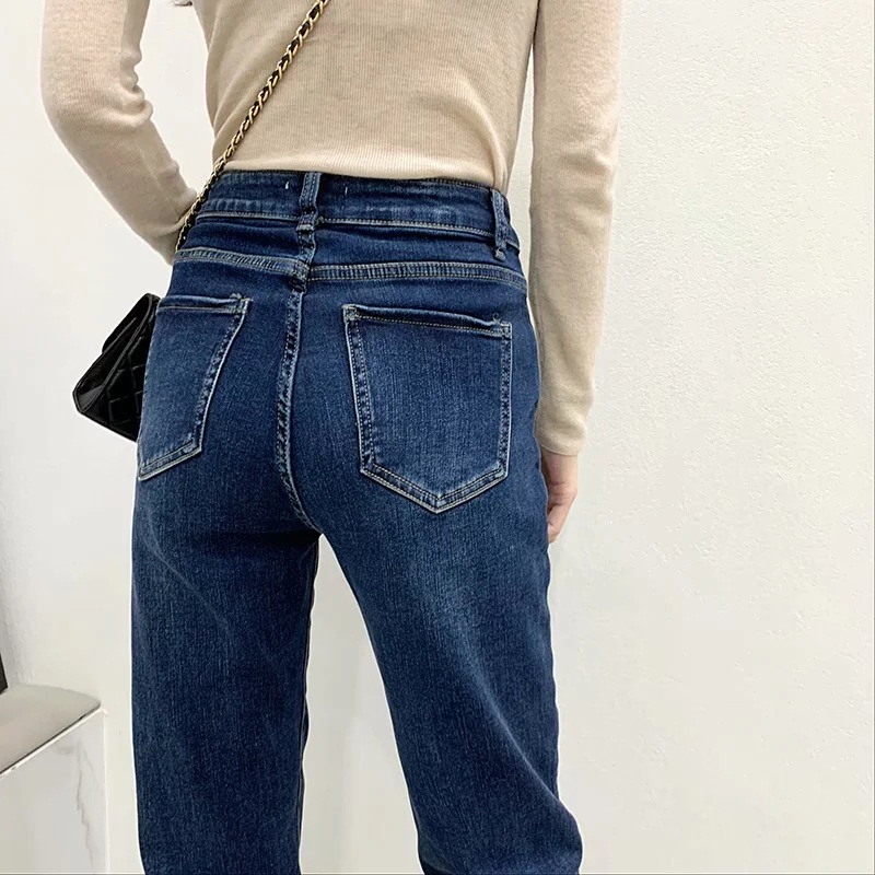 Women s plus velvet thickening slimming jeans NSAC14417