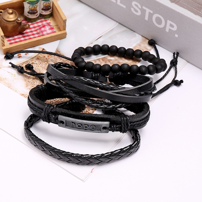 New Jewelry Retro Woven Cowhide Bracelet Diy Combination Suit Leather Jewelry Wholesale Nihaojewelry display picture 2