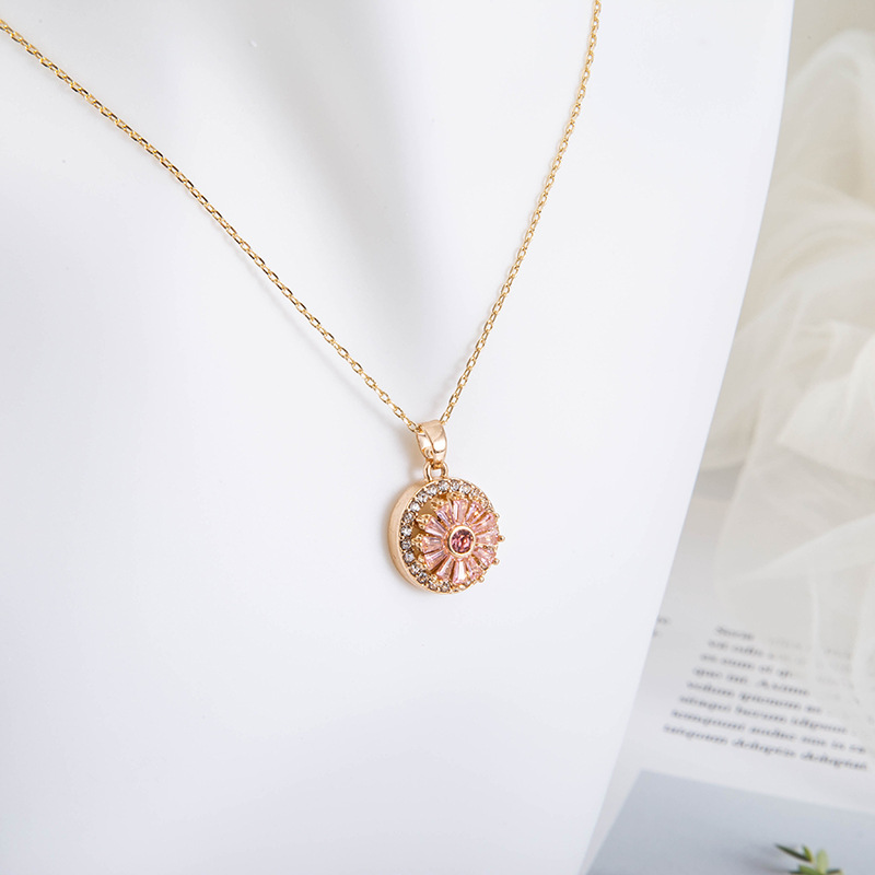 New Fashion Sunflower Zircon Diamond Pendant Women's Necklace display picture 10