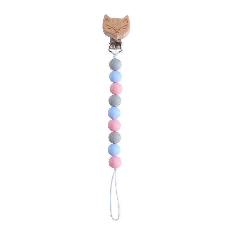 Nueva Beech Fox chupete clip bebé DIY creativo chupete cadena cuentas de silicona de dibujos animados Beech beads Toy teether
