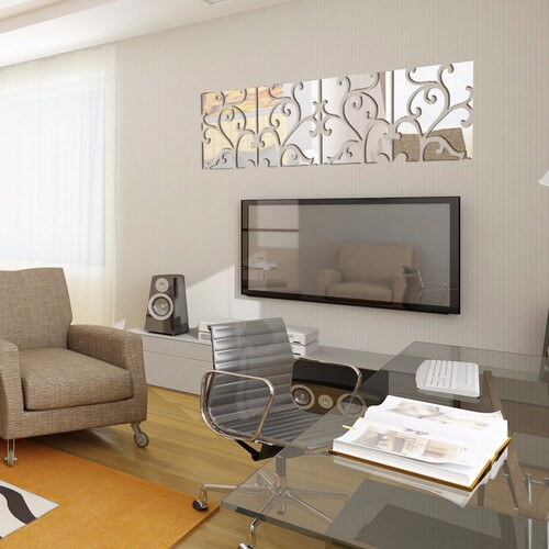 Cross-border best-selling fashionable combination mirror, eco-friendly creative background, acrylic background wall, 3D background wall, wall sticker