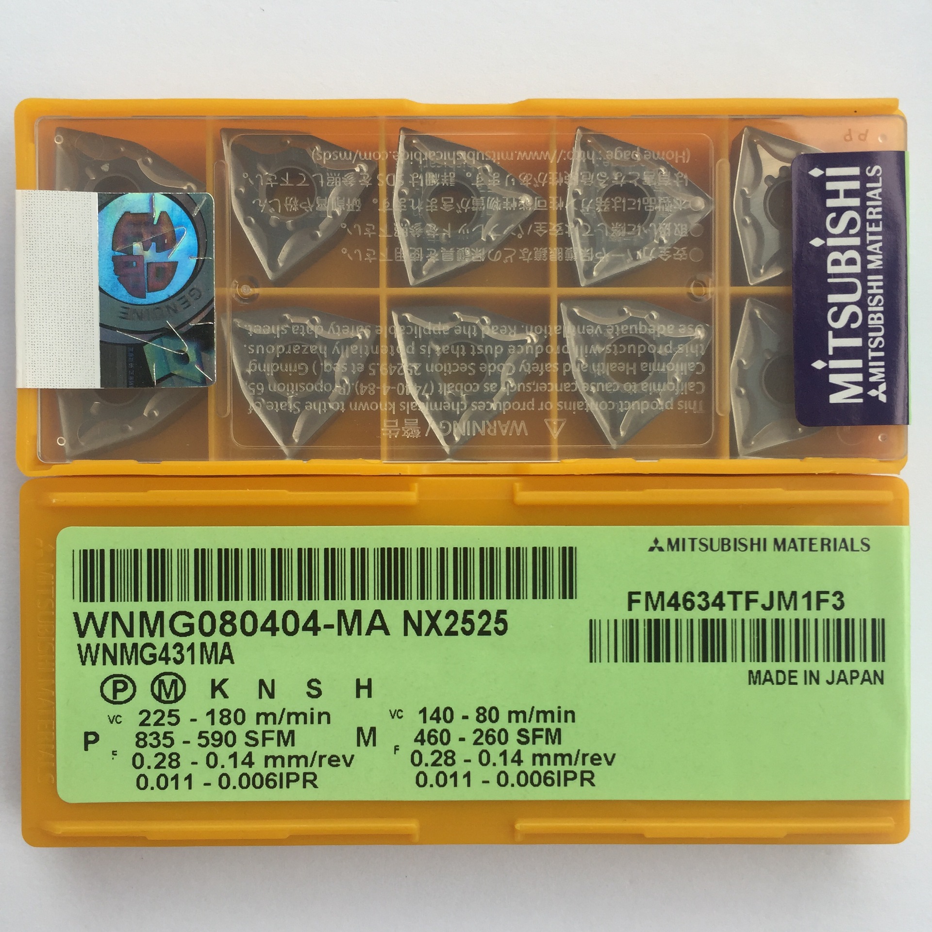 日本三菱 数控刀片WNMG080404-MA/WNMG080408-MA NX2525现货