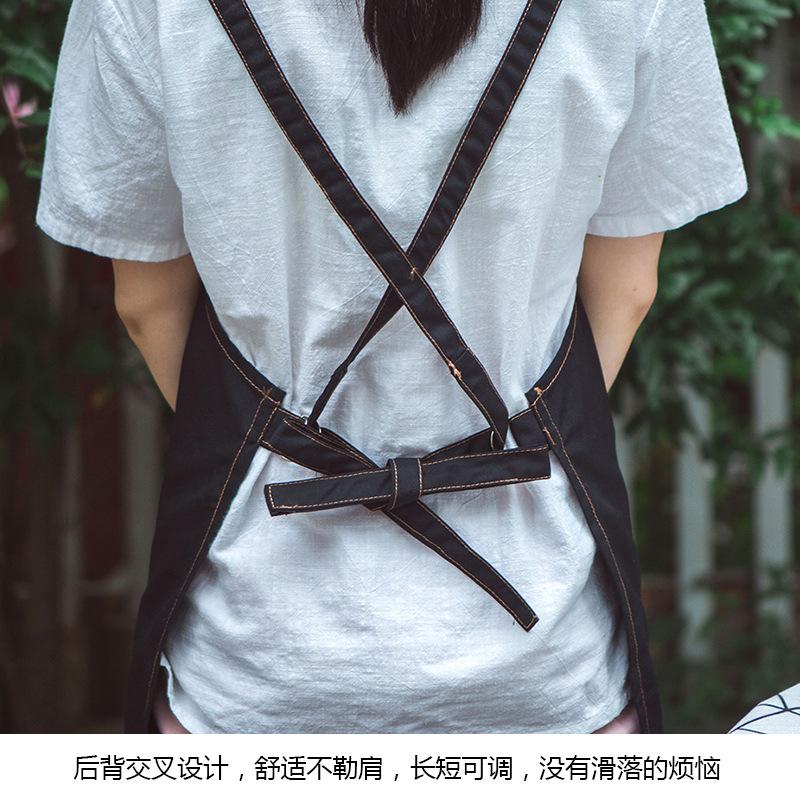 Delantal logotipo imprimible Corea moda hogar cocina leche tienda de té uñas antiincrustante hombres y mujeres adultos trajes