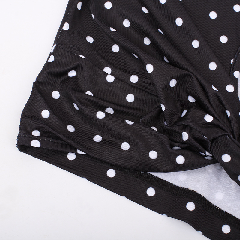 polka dot sexy long-sleeved short tops NSMEI50859