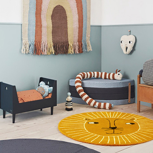 Cartoon round rug cute bedroom rug bed side thick mat children's room rug home use machine washable