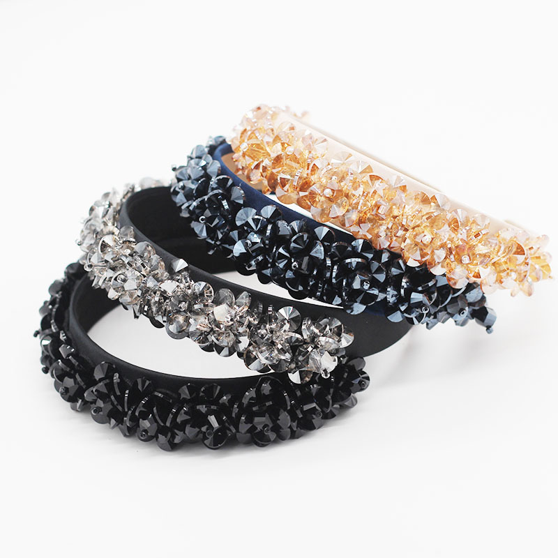 Fashionable Hair Hoop Crystal Particles Beaded Flower Personality Wild Hair Hoop Accessories display picture 1