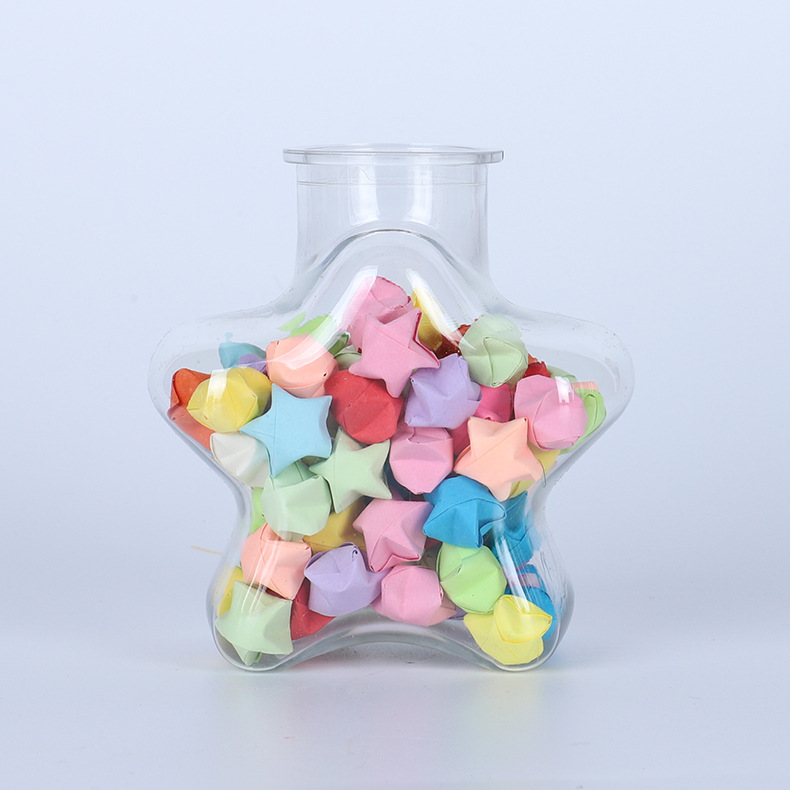 Fábrica al por mayor transparente de plástico para mascotas creativo DIY deseando botella de caramelo hecha a mano Arco Iris nebulosa estrella suerte botella vacía