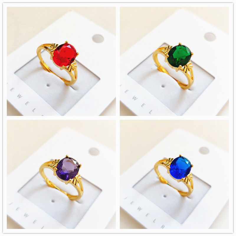 New Hot Sale Hot Plated 24K Gold Color Opening Ring Women's Wedding Ring Gift Jewelry Proposal Ring