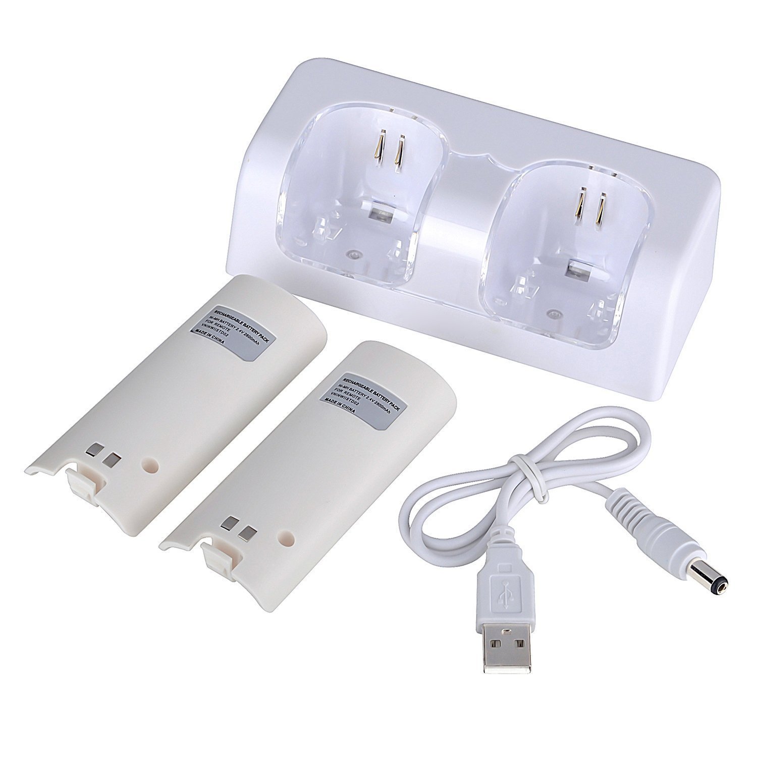 WII doble Cargador eléctrico dual cargador de doble sofá WII cargador dual batería WII cargador de luz azul TIPO C socket