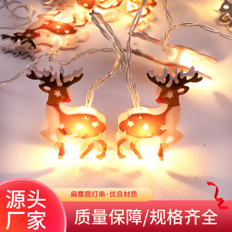 Manufactor new pattern Iron art Christmas Elk Lamp string festival Decorative light string led Battery Box animal modelling String lights