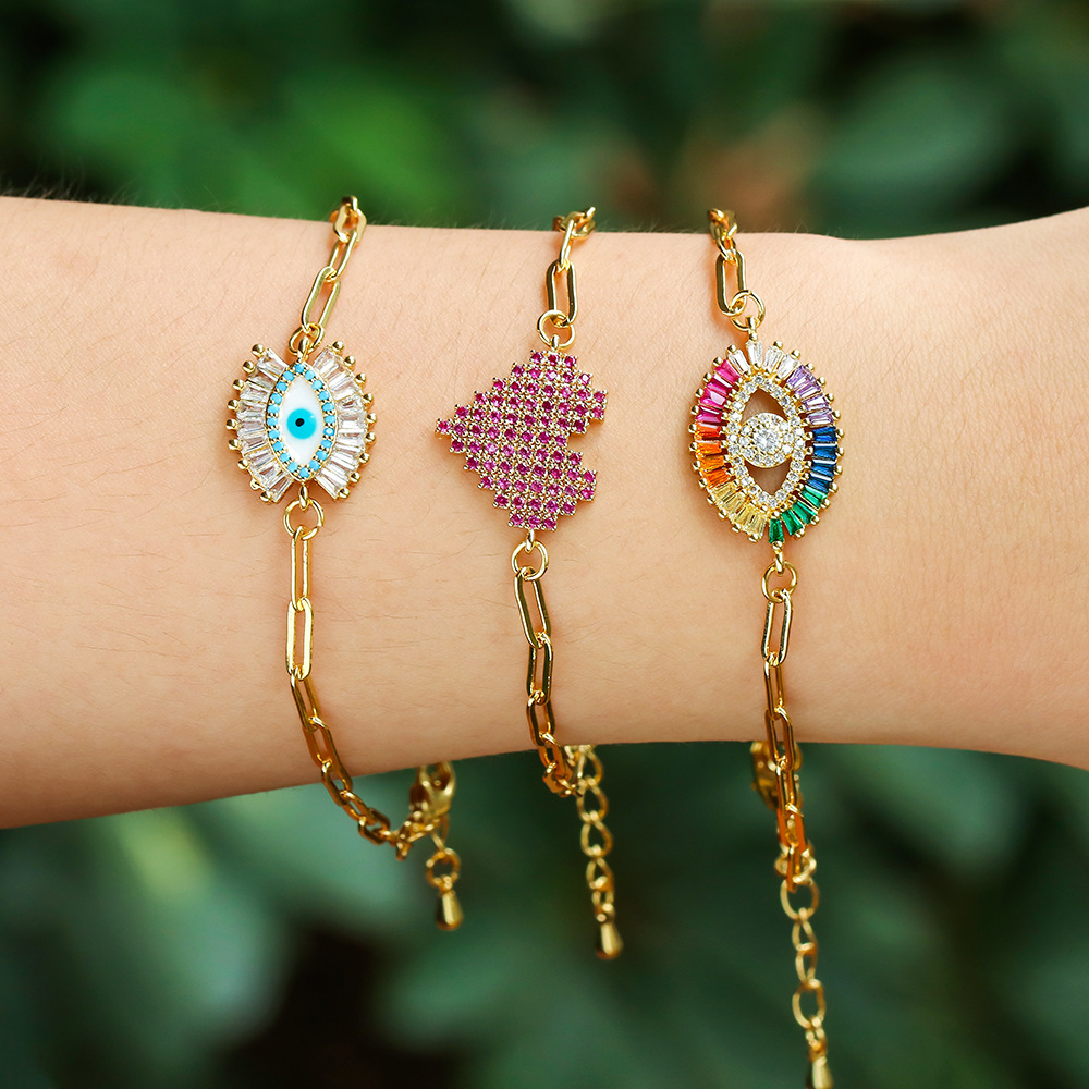 Korean 26 English letters round micro-inlaid zircon bracelet