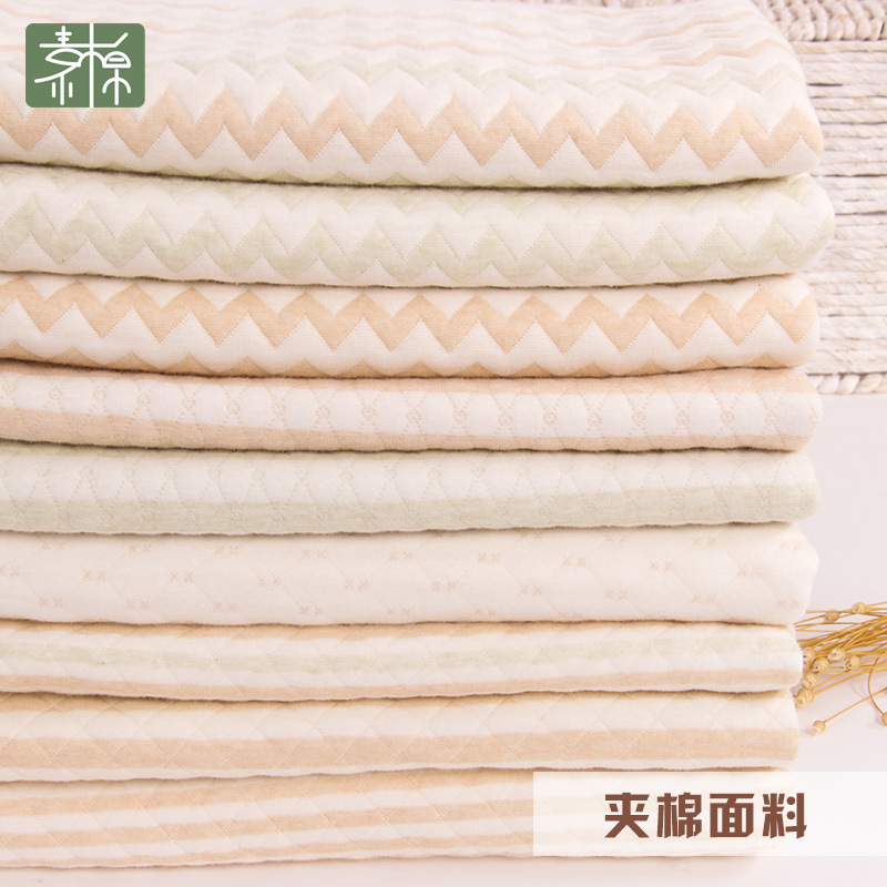 goods in stock Cotton Cotton clip Knitted fabrics Saliva towel Baby Clothing material Cotton Jacquard weave Air layer