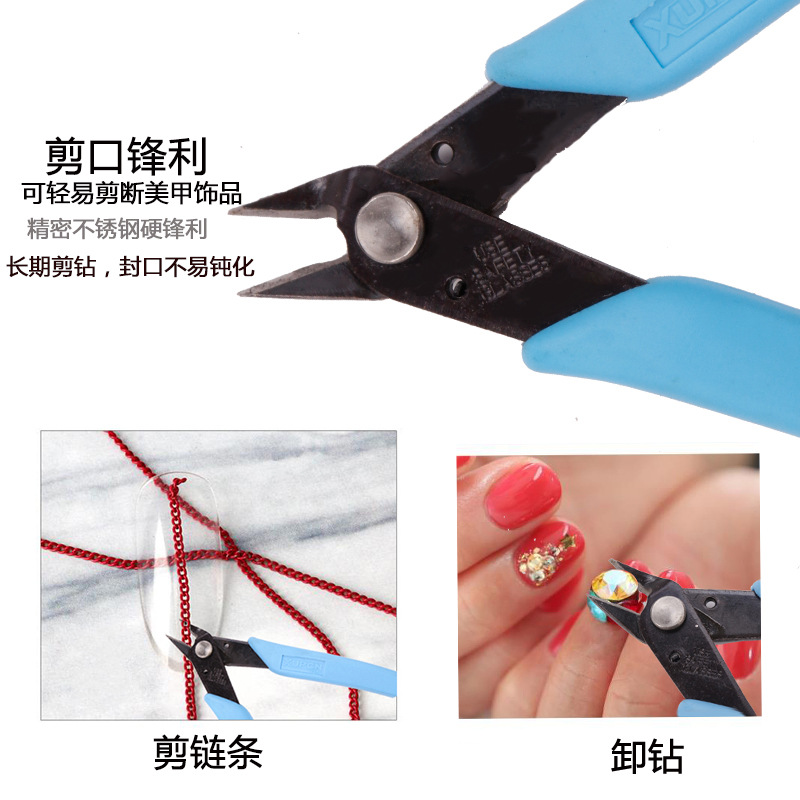 Jinzi xiumei herramientas de uñas alicates diagonales al por mayor Mini tijeras de uñas descarga clip de perforación de corte herramientas de alicates