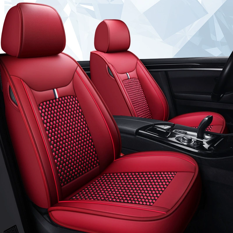 20 новых подушек для автомобильного сиденья, летняя универсальная бесшовная полная окруженная пятиместным автомобилем Ice Silk + Кожаная подушка