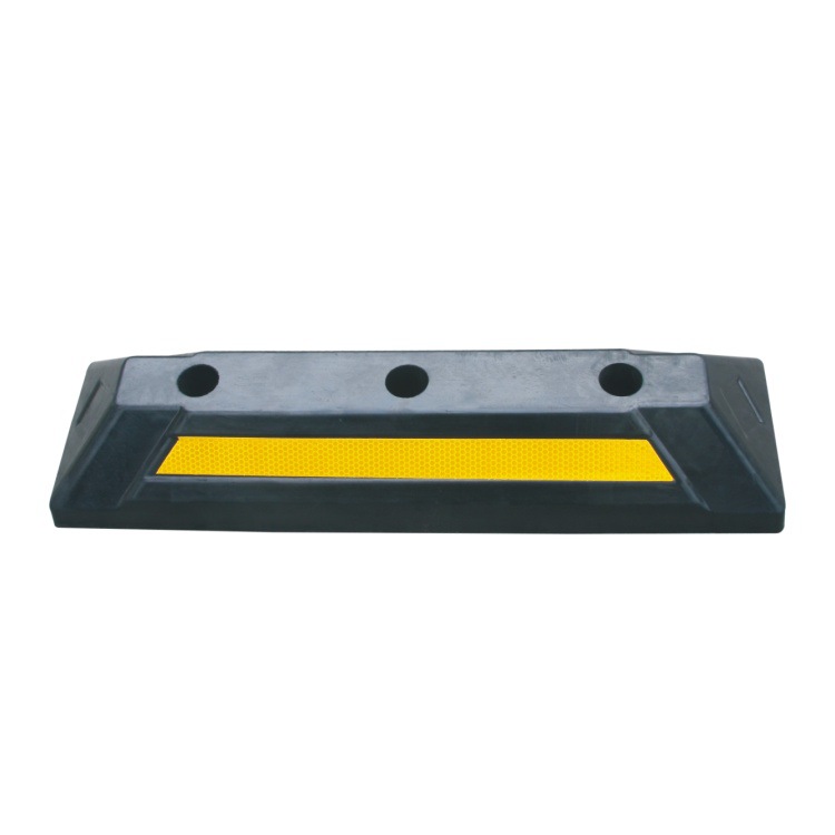 橡胶车轮定位器橡胶阻车器反光挡车器停车场限位器交通设施