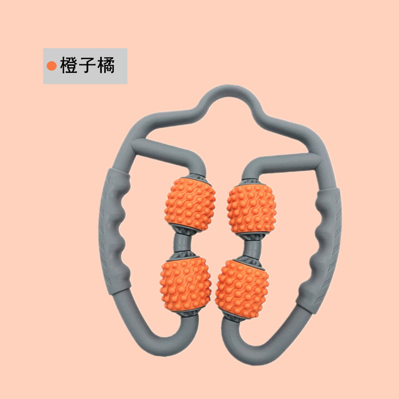 Masajeador de anillo Yoga rodillo de masaje de 4 ruedas muslo relajación muscular masaje de espuma palo clip de pierna masajeador