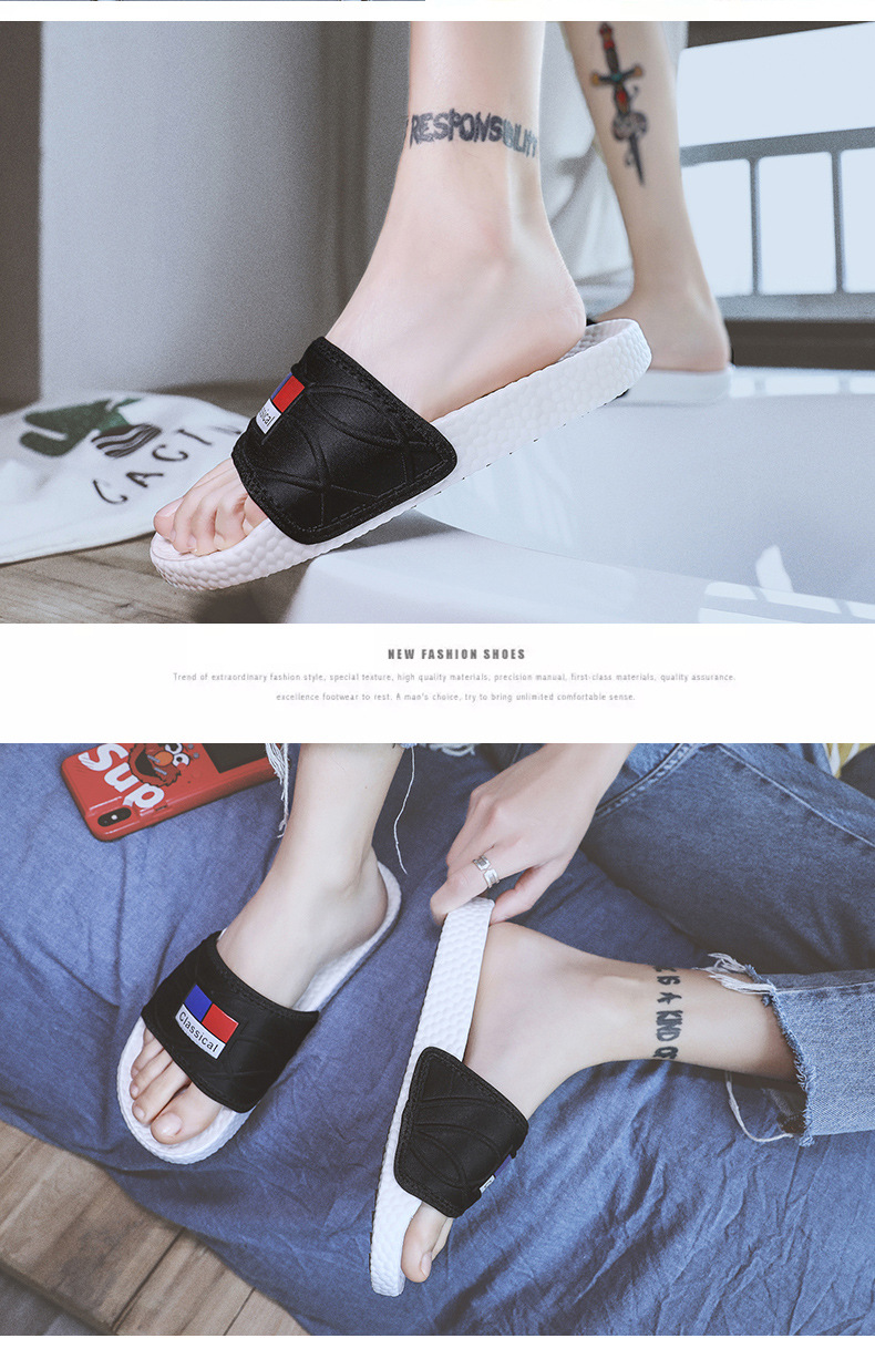 Lu 'an Summer slide Coconut Slippers for Adult men, anti-slip outdoor casual fashion, one-line trendy slippers, with a feeling of stepping on feces undefined