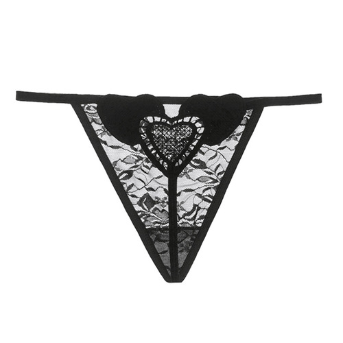 Luxurious Korean style women's underwear, ultra-thin transparent heart-shaped sexy underwear, women's lace thong T-pants 902