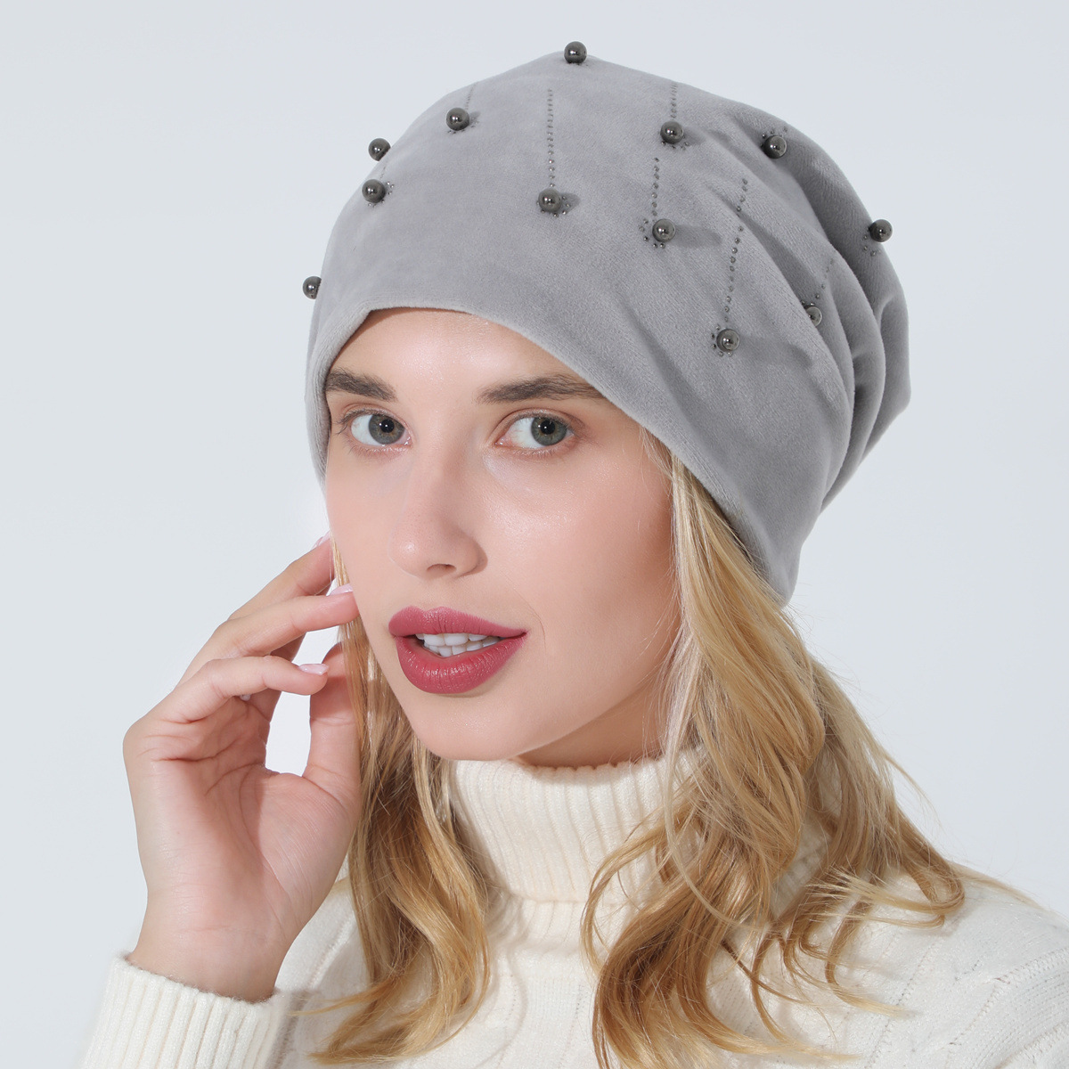 Damen Moonlight Hut Für Herbst Winter Samt Mit Strassbesatz_voghion.com