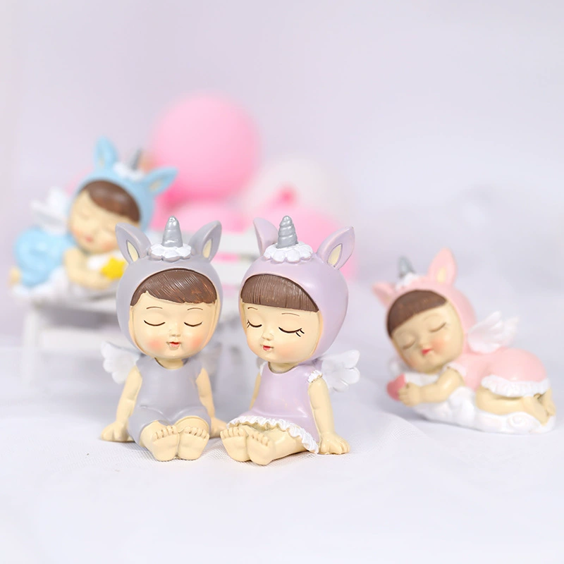 Cake decoration cartoon antlers unicorn baby cute elves excavator baby wild birthday cake ornament