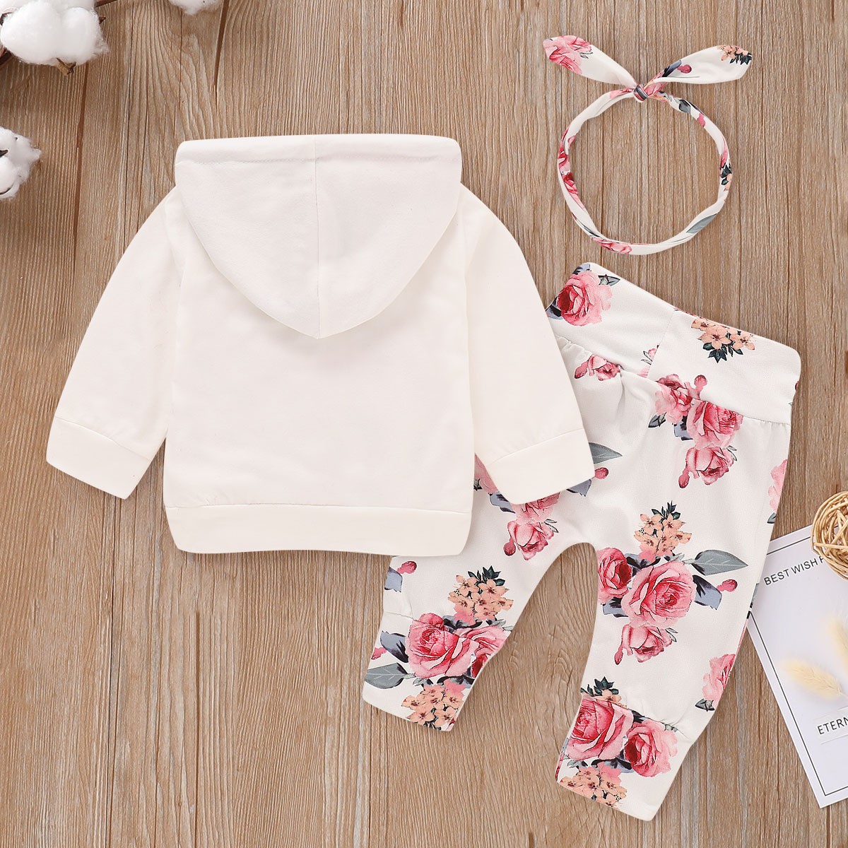 Fashion Color Block Flower Cotton Girls Clothing Sets display picture 3