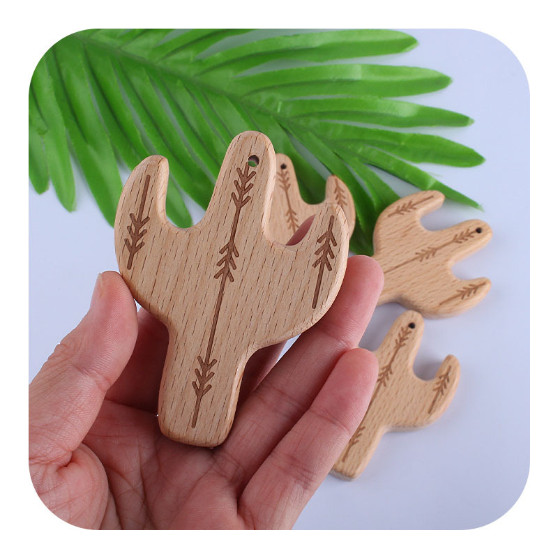 Nuevo bebé cactus haya juguete mordedor bebé molar mordedor chupete cadena collar DIY accesorios de la joyería