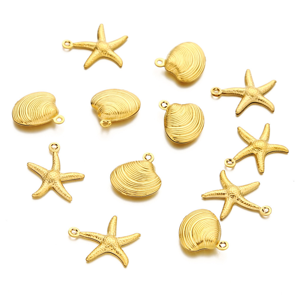 Plating Design 1 Piece 12mm 19mm 304 Stainless Steel Scallop Starfish Pendant